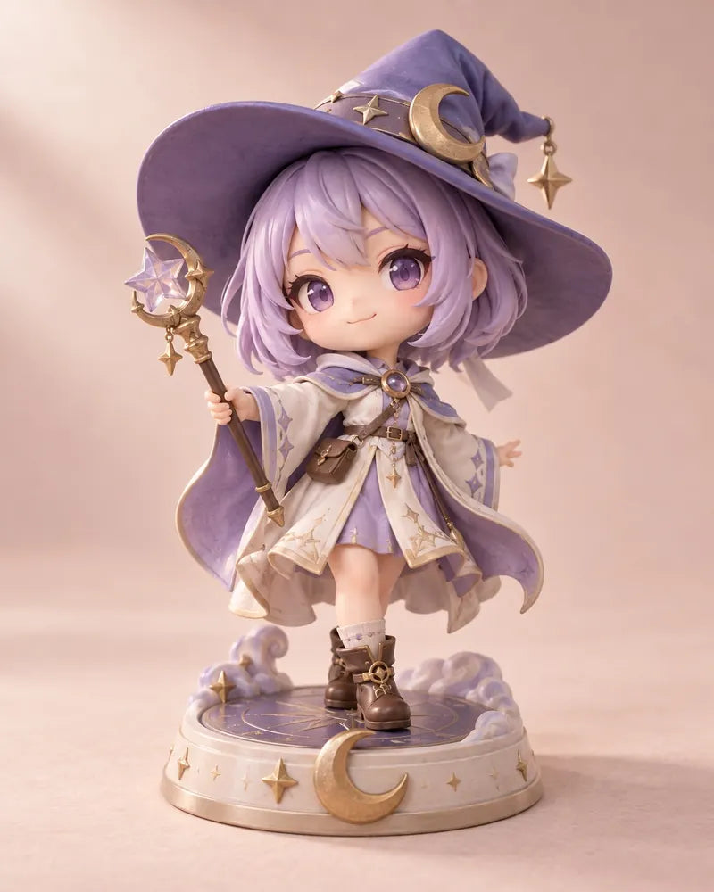 星愿 Q 版魔女 · 3D 打印人物模型概念展示 · AI 生成